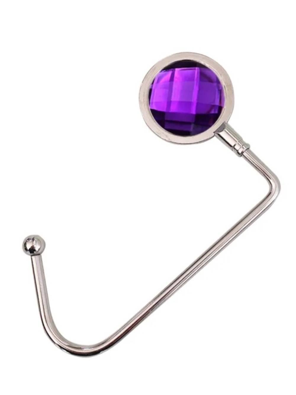 Purse Hook Rhinestone In Purple Handbag Hanger